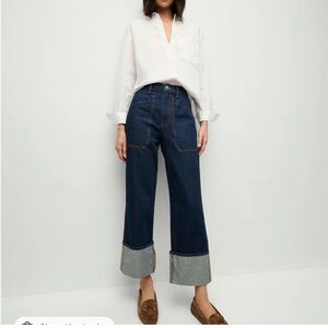 Veronica Beard Dylan Cuff Wide Leg
Jeans - EUC